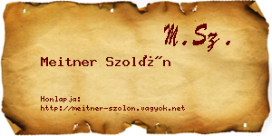 Meitner Szolón névjegykártya